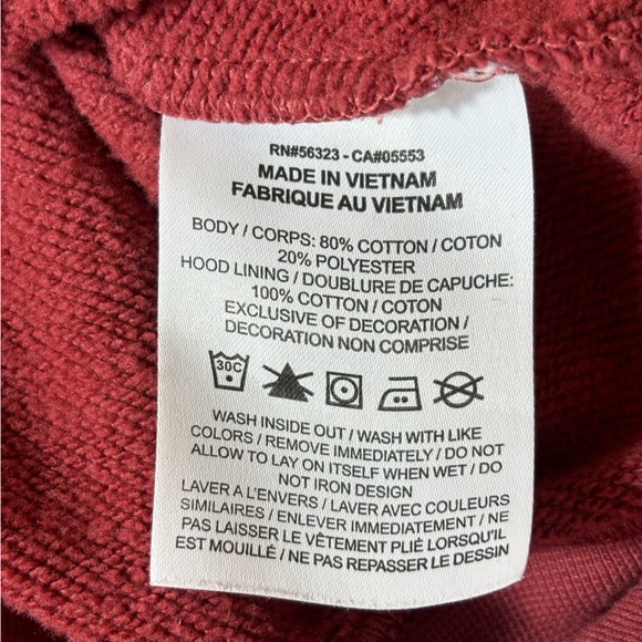 Nike Hoodie Cowl Neck Athletic Pullover Sweatshirt Pockets Burgundy Size Small - Picture 10 of 15